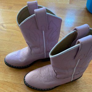 Leather girls cowgirl boots